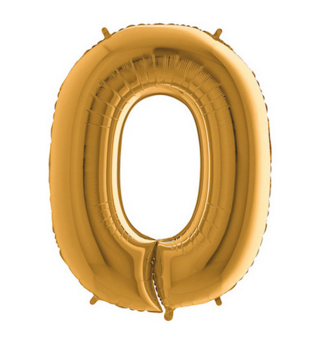 Fóliový balonek ve tvaru číslice 0 - zlatá (102cm,40") - BL02-5910