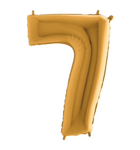Fóliový  balón v tvare čísla 7 - zlatý (102cm,40") - BL02-5917
