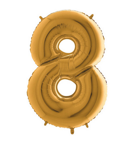 Fóliový  balón v tvare čísla 8 - zlatý (102cm,40") - BL02-5918