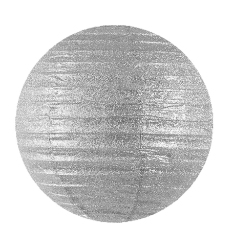Lampion - Glittery lantern, silver, Ø 25 cm (1 ks) - LP4008