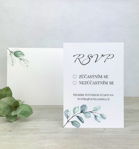 Svadobná odpovedná kartička - RS2158