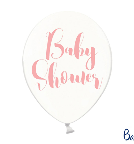 Párty balóniky - 30cm, Baby Shower, Crystal Clear (6 ks) - BL06-0008