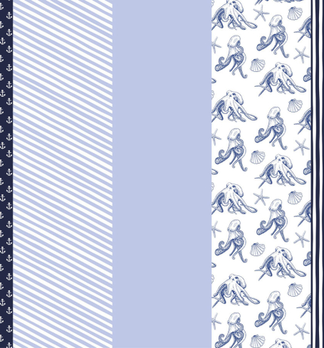 Balící papír - Wrapping paper Ahoy, modrá/bílá (5 ks) - BP4001