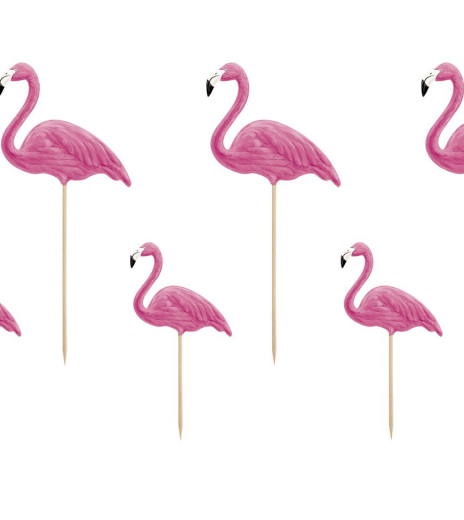 Zápich - Toppers Aloha - Flamingos (6 ks) - ZP4008