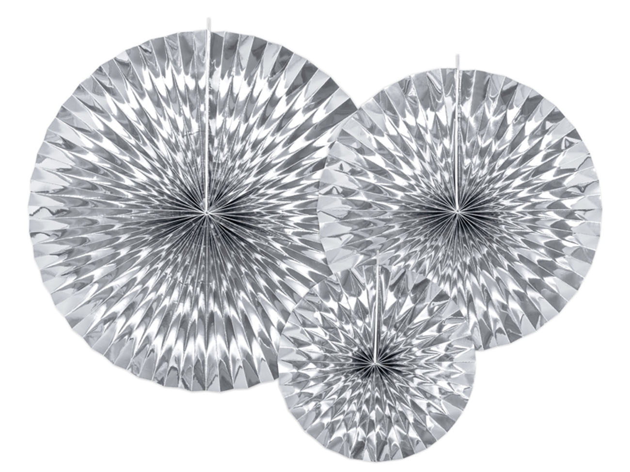 Závěsná dekorace Rosettes, stříbrná (3 ks) - DS018