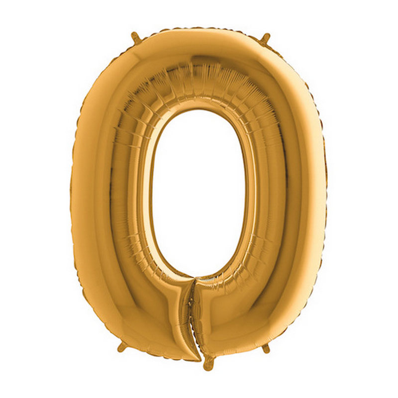Fóliový balón v tvare čísla 0 - zlatý (102cm,40") - BL02-5910
