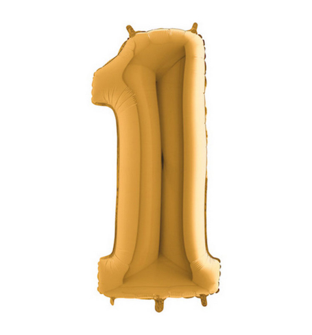 Fóliový balonek ve tvaru číslice 1 - zlatá (102cm,40") - BL02-5911