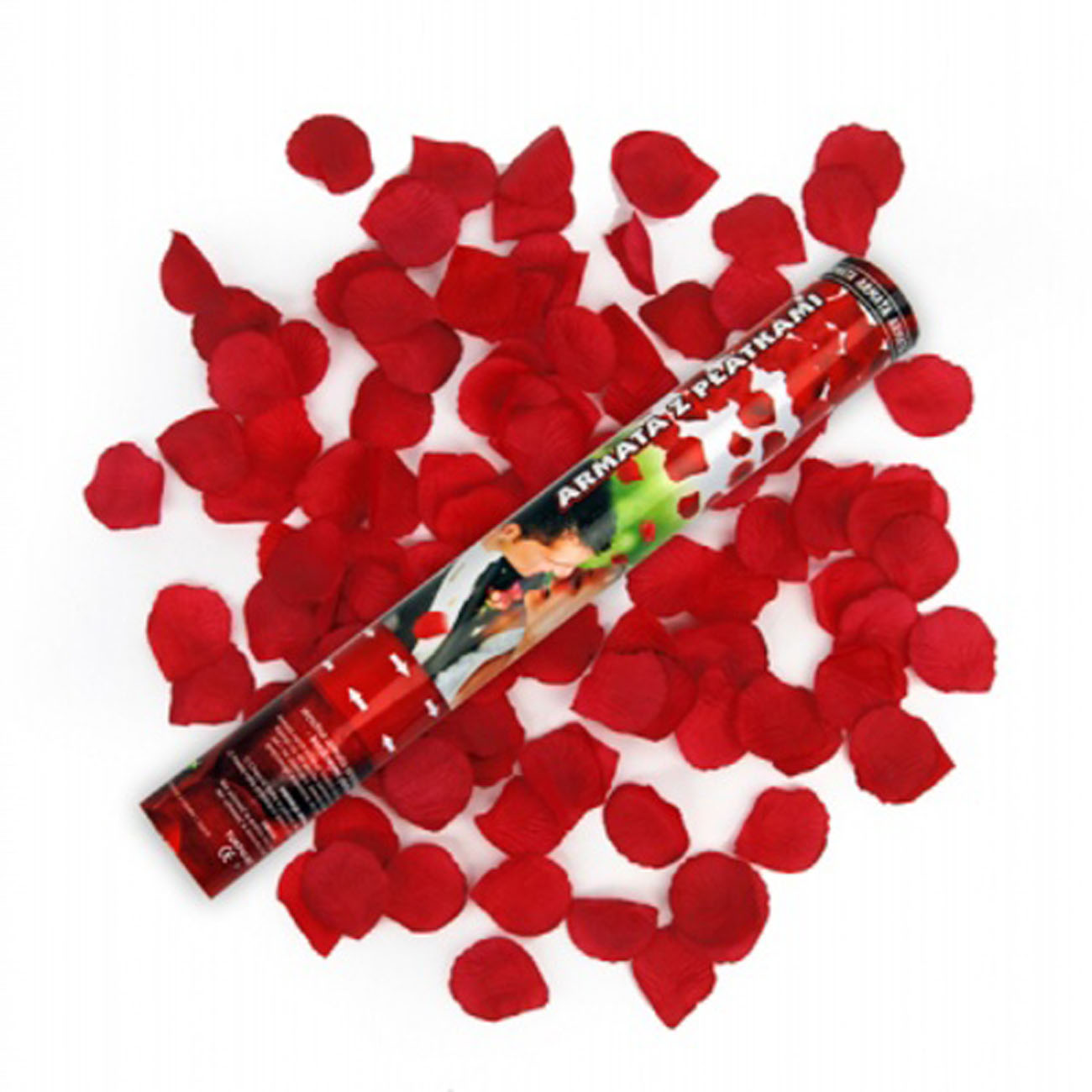 Party konfety - vystřelovací plátky růží červené - KF5307