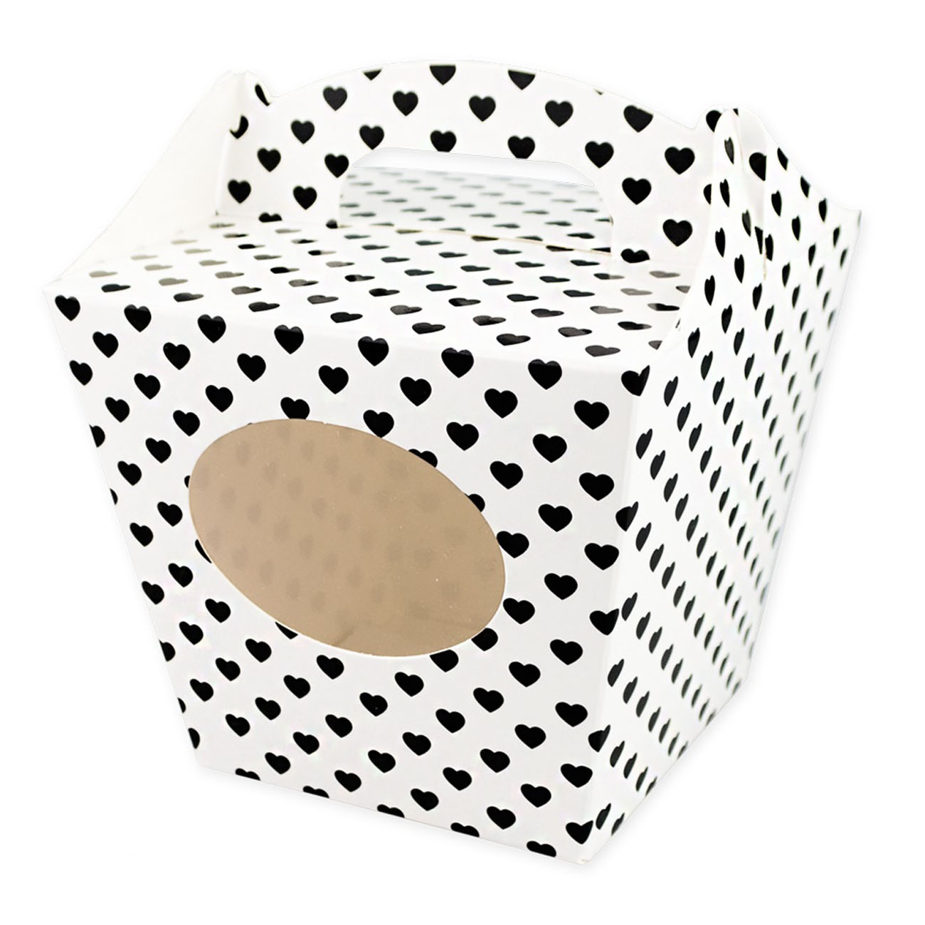 Krabička na cupcake - Black Hearts (8 Ks) - K11-5019-01