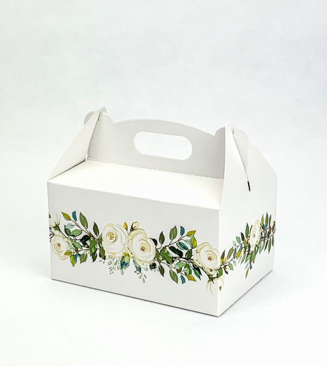 Svatební krabička s bílými růžemi - K33-4017-01