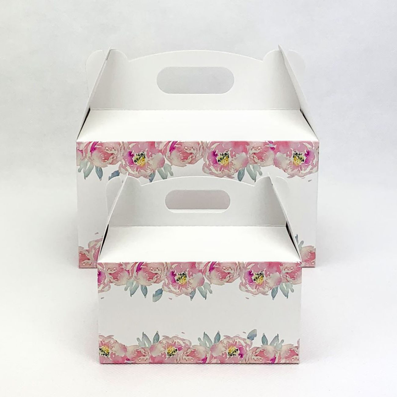 Svatební krabička střední s květy pivoněk - K56-4002-01
