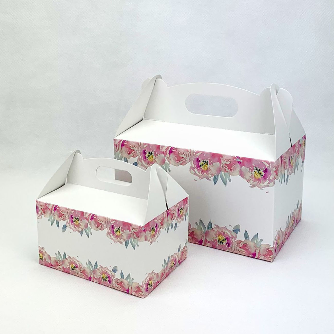 Svatební krabička střední s květy pivoněk - K56-4002-01