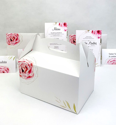 Svatební krabička střední s růží - K56-4013-01