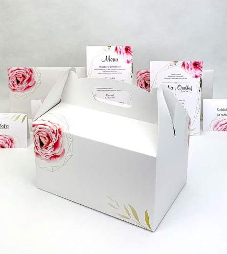 Svatební krabička střední s růží - K56-4013-01