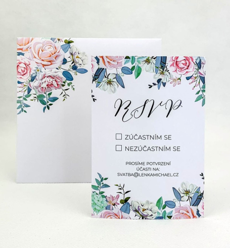 Svadobná kartička s kvetinovým motívom - RS4014