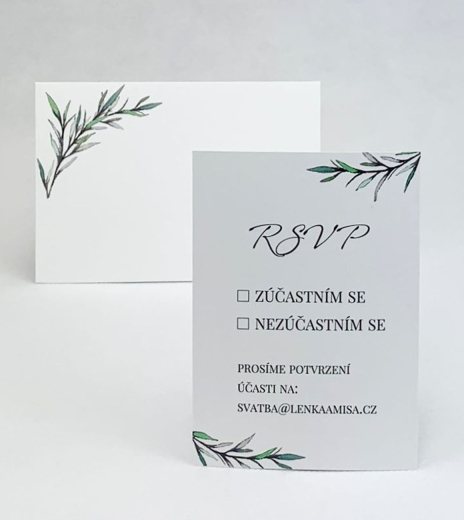 Svatební kartička s rozmarýnem - RS4000