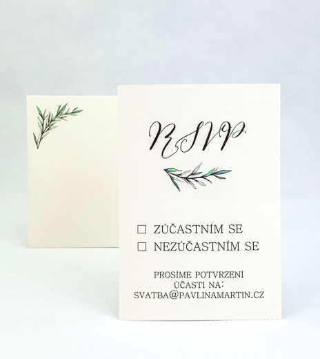 Svatební kartička s rozmarýnou - RS4019