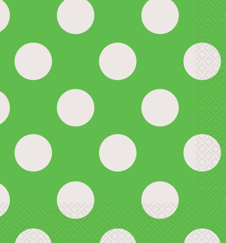 Papírový ubrousek zelený s puntíky (16 ks) - UB5101