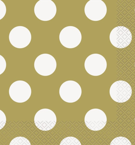 Papírový ubrousek zlatý s puntíky (16 ks) - UB5106