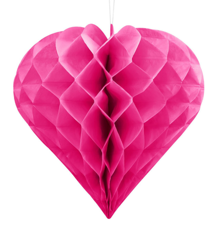 Závesná dekorácia - Honeycomb Heart, dark pink, Ø 30 cm (1 ks) - ZV4009