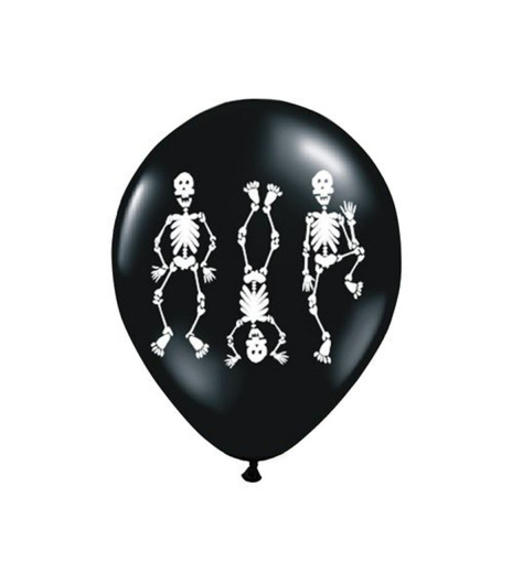 Party balónky Ø 30 cm, Skeletons, Pastel Black (6 ks) - BL04-0002