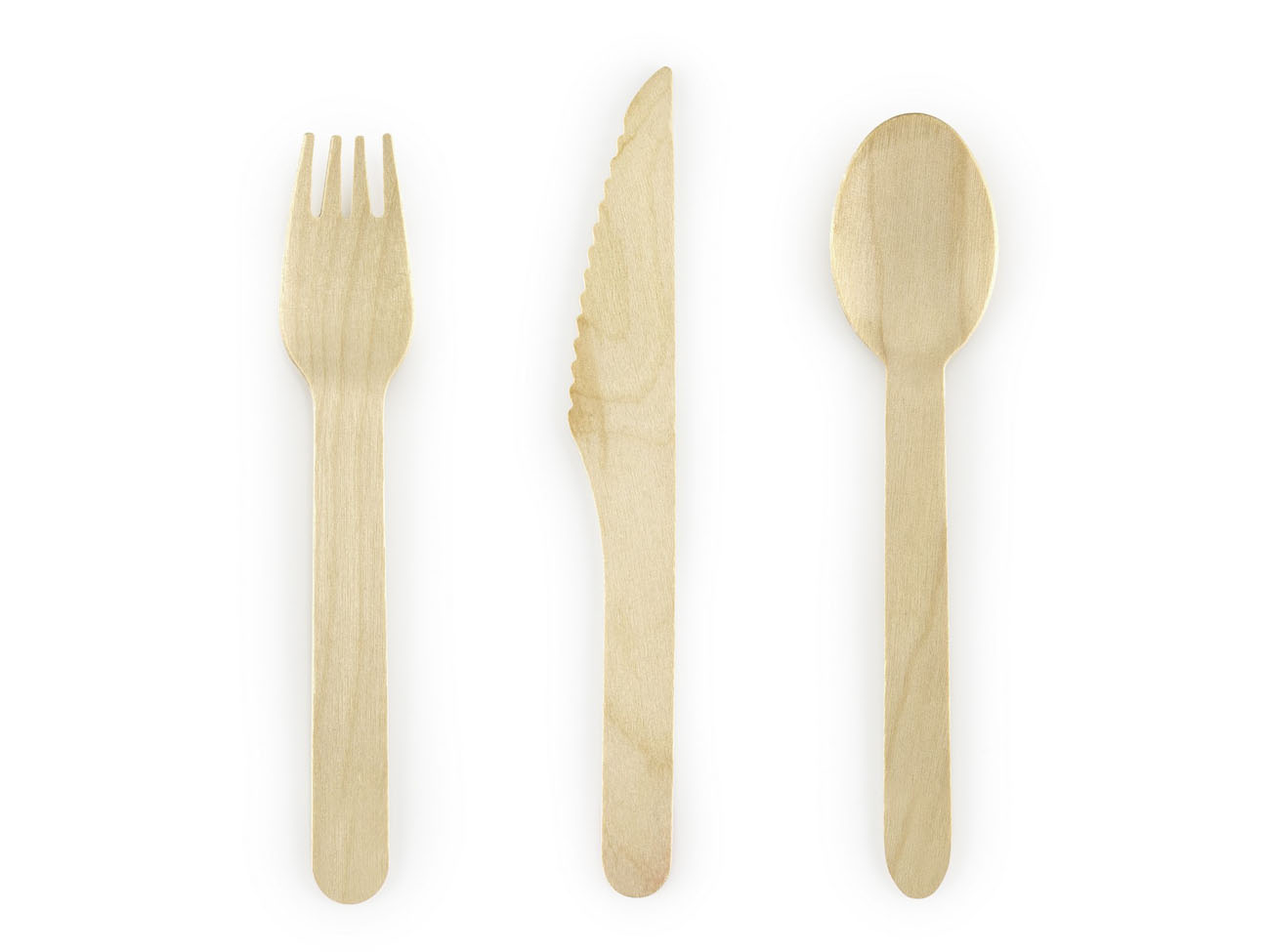 Dřevěné příbory - Wooden cutlery, mix (18 ks) - PB001