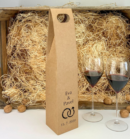 Svadobná krabica na víno s menami - K70-6001-90