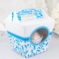 Svadobná krabička na cupcake - K11-1001-01 - Světle modrá
