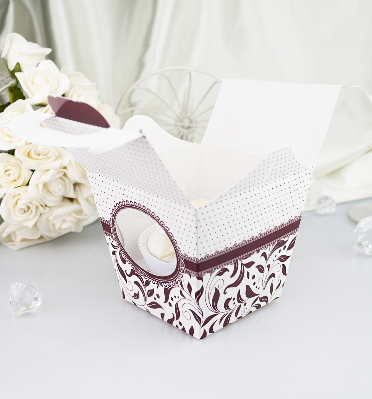 Svatební krabička na cupcake - K11-1009-01