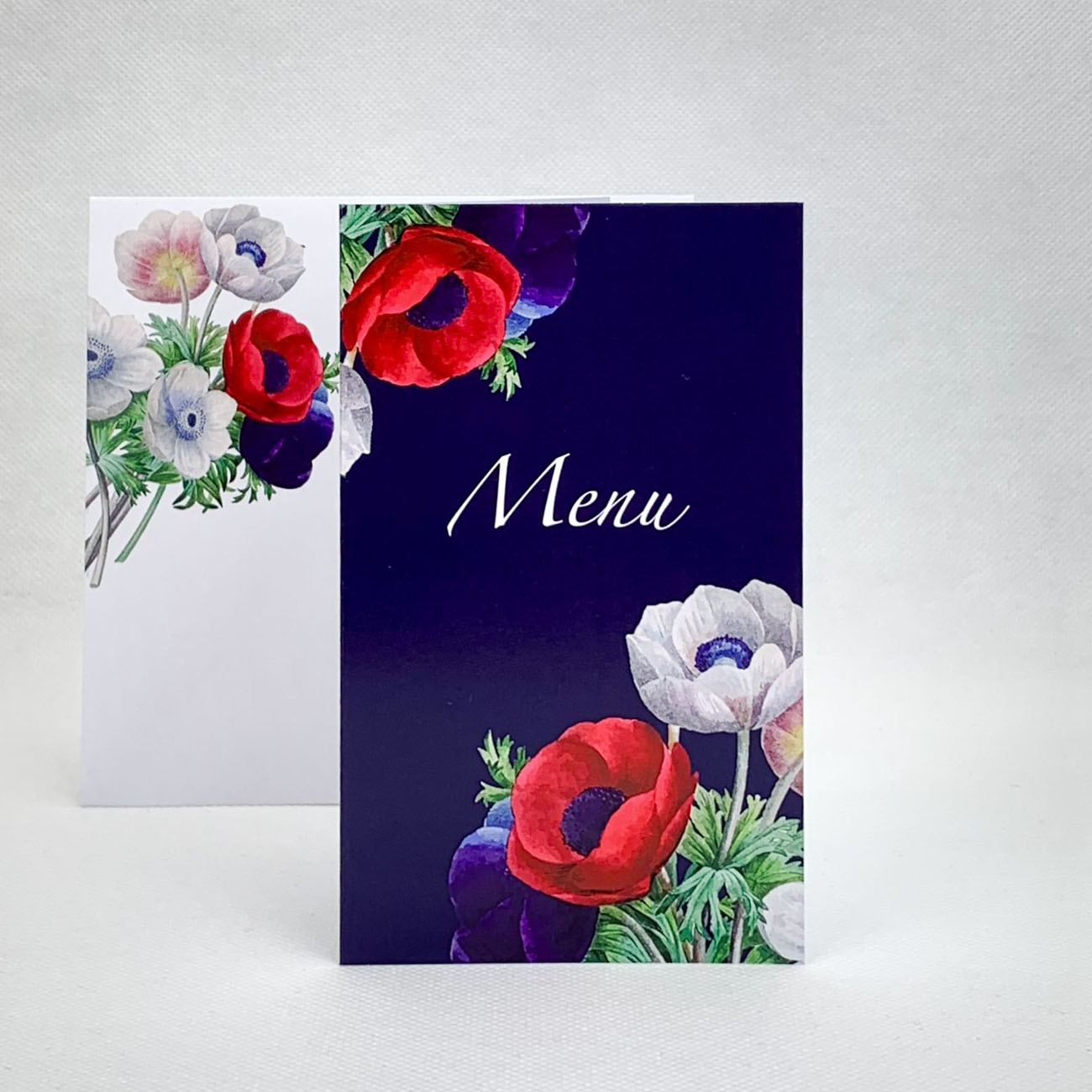 Svatební menu s květy sasanek - M4015