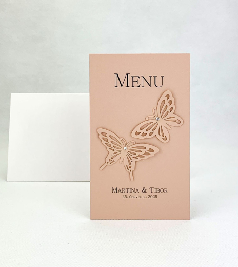 Svatební menu s motýlky - M4025A