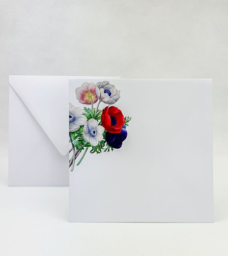 Svadobná obálka s farebnými kvetmi sasaniek - OB4011