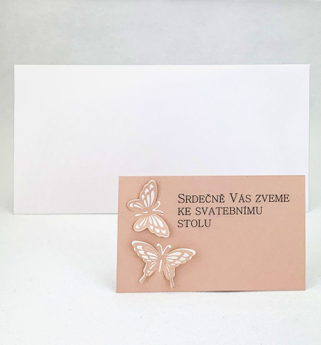 Svatební pozvánka s motýlky  - P4025A