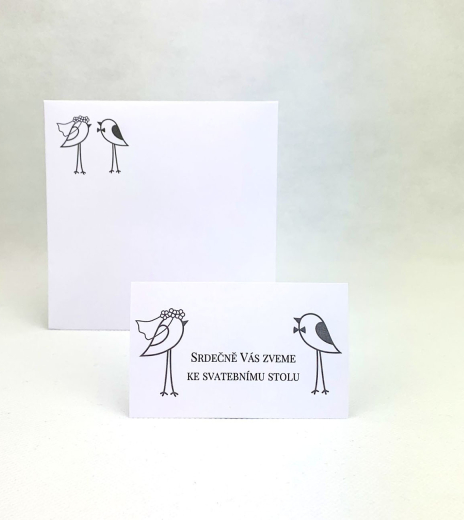 Svatební pozvánka se zamilovanými ptáčky - P4016
