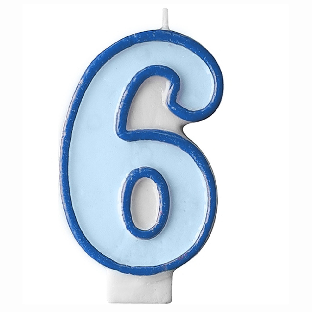 Svíčka dortová - modrá, s číslovkou 6 (1 ks) - SV5311